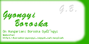 gyongyi boroska business card